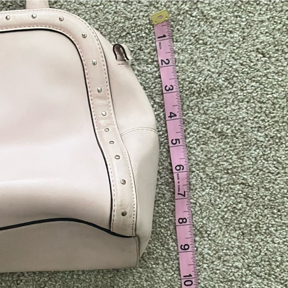 Kate Spade Light Pink Zip Up Leather Studded Handbag Satchel - Picture 10 of 10